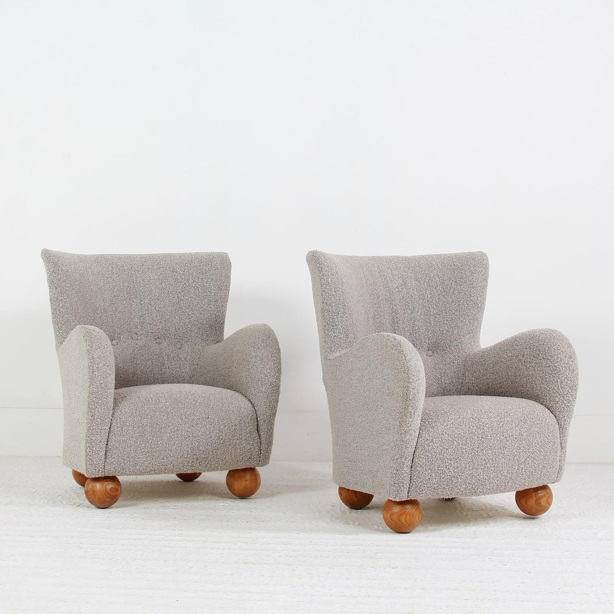 Pair of Elegant Danish Style Mid-Century Armchairs