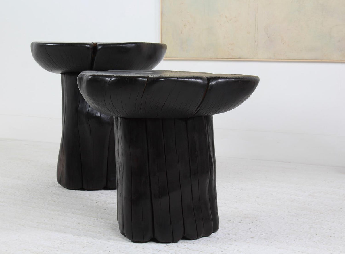 Impressive  Sculptural  Sugi Ban Pedestal/Pebble Tables in Mature Ash.Please Enquire