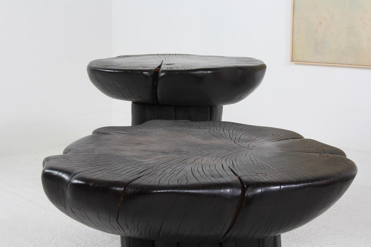 Impressive  Sculptural  Sugi Ban Pedestal/Pebble Tables in Mature Ash.Please Enquire