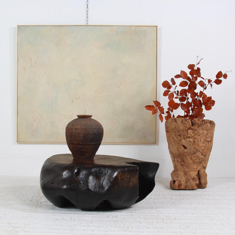 HUGE STRIKING ARTISAN ASH BURNT WOOD  PEBBLE COFFEE TABLE.PLEASE ENQUIRE