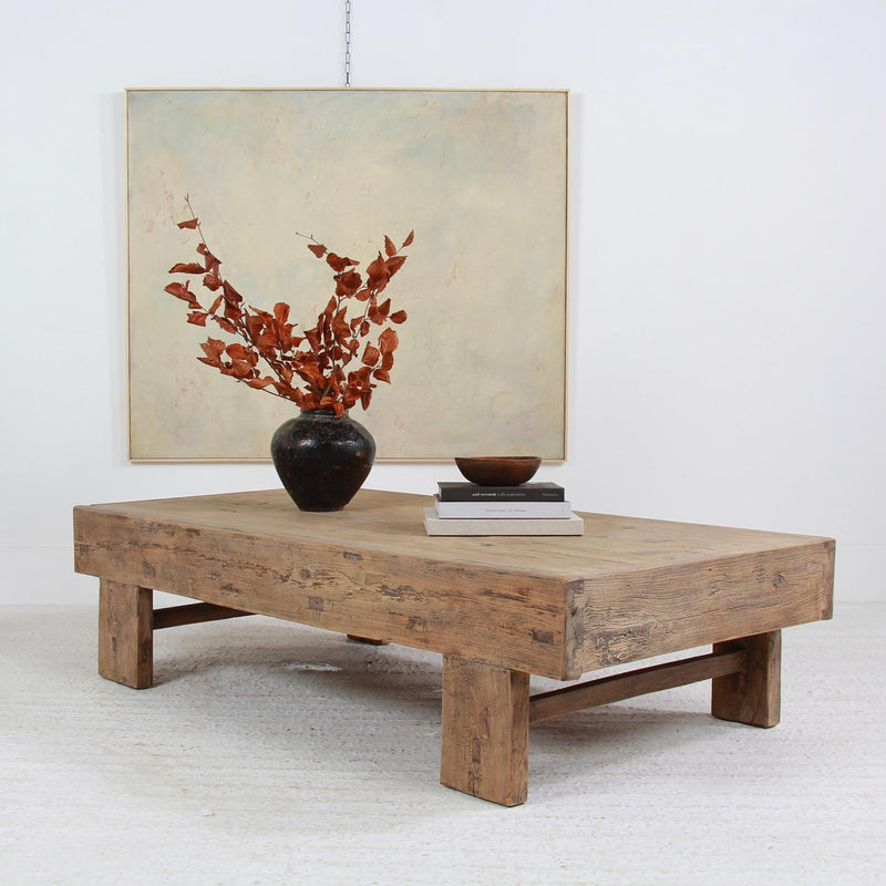 HUGE BRUTALIST ORGANIC ELM WABI-SABI COFFEE TABLE