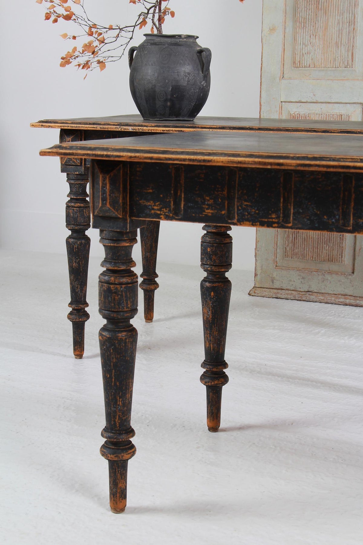 Interesting Pair of Swedish Late 19thC Console Tables