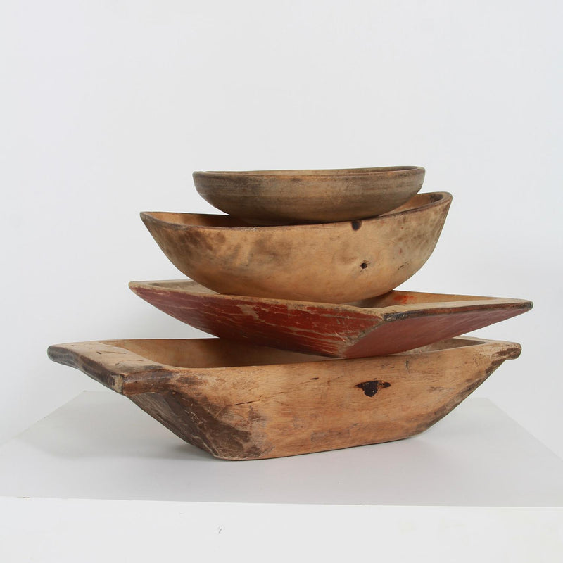A fine selection of Swedish Folk Art  root bowls and salting troughs