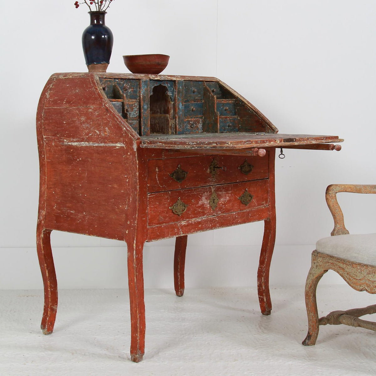 Exquisite 18th Century Swedish Rococo Bureau/Writing Desk