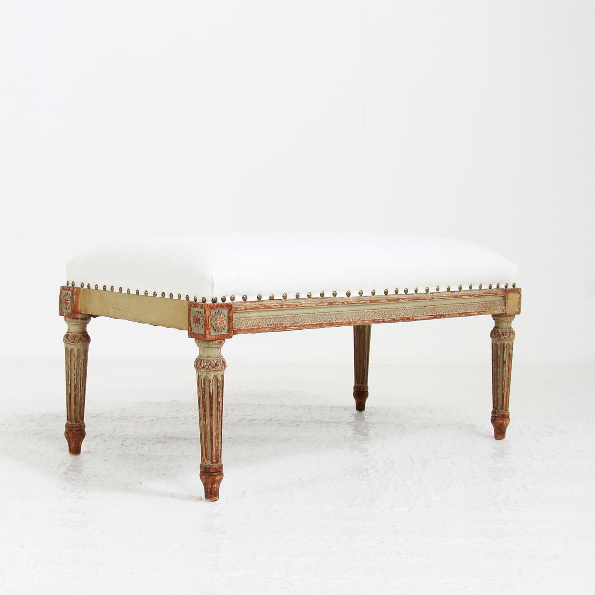 Stylish French 19th Century Louis XIV Painted Foot Stool