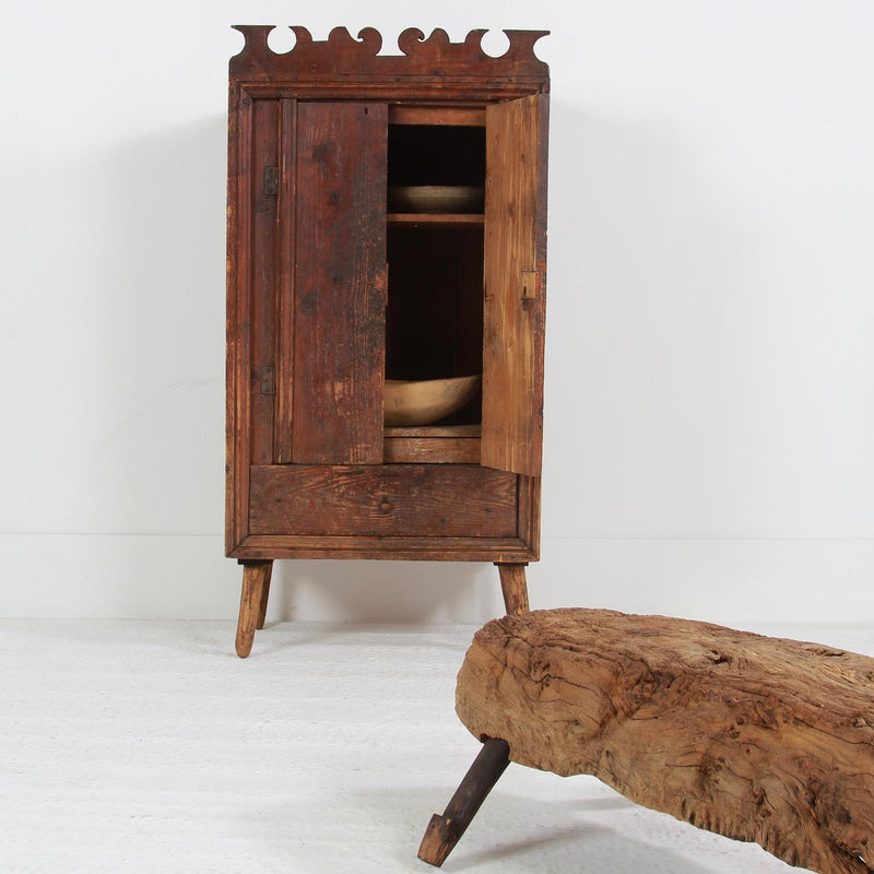 Primitive Pine Mountain Highlanders Cabinet in the Original Condition