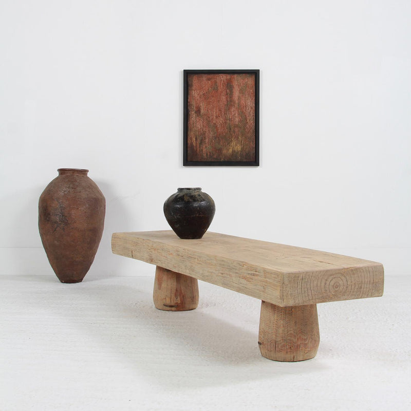 UNIQUE WABI SABI  ZEN ELM SLAB COFFEE TABLE