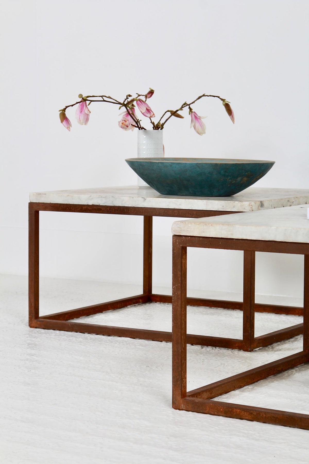 Stylish Artisan Metal and Marble Coffee Tables